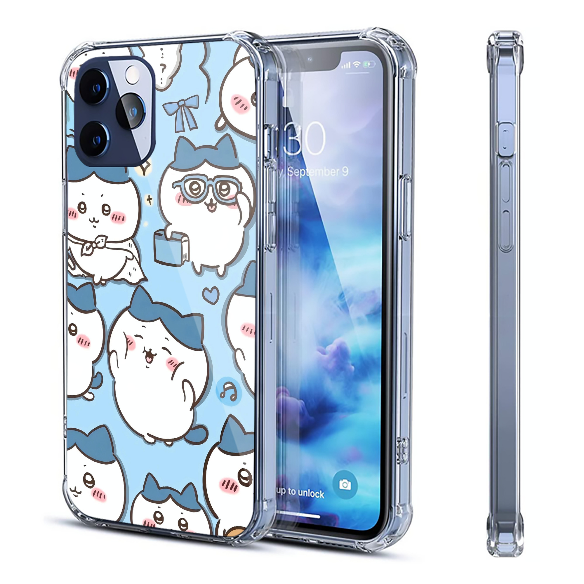 （画像用） ちいかわ Chii-kawa 【iPhone 12シリーズ対応】透明スマホケース（クリアソフトケース）